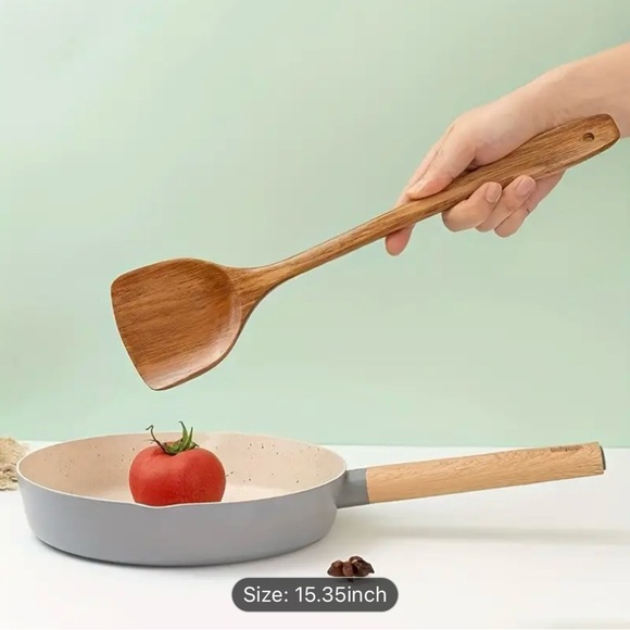 1 Piece Sandalwood Spatula Non-Stick Cooking Turner Good Grade Heat Resistant - Picture 6 of 8